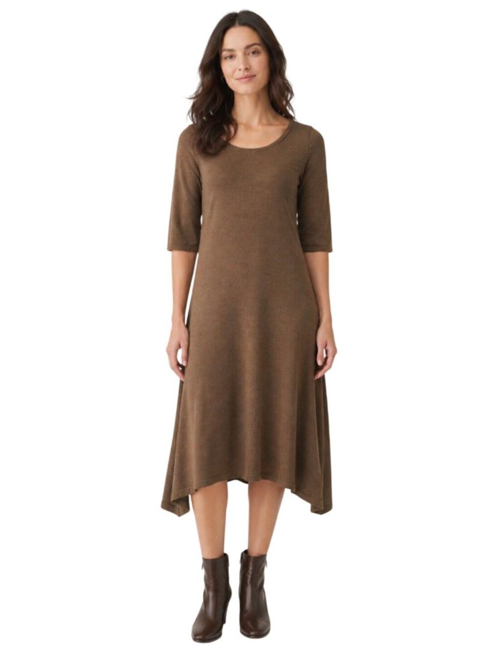 Eileen Fisher NWT* Vicna Ballet Dress Merino Wool 3/4 Sleeve Assymetric Size M